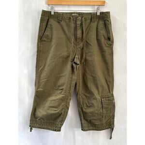 Men’s Eddie Bauer 100% Cotton Olive Cargo Shorts Sz 12